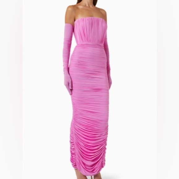 Alex Perry Padget Ruched Dress with Gloves AU8/US4 - Picture 4 of 8